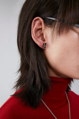 ETERNAL pearl earring (BLACK) -Single piece- (4630618505334)