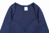 SQUARE NECK BOLERO TOP (Navy)