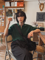 ログハーフニットポロシャツ (9 color)