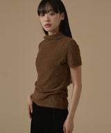 HALF SLEEVE HIGH NECK TOP