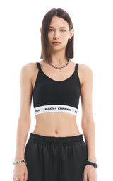  LOGO BAND BRA TOP_BLACK