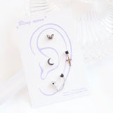 ユニークブラックピアス / [Styling] Unique Black Piercing Set (4 set)