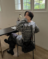 トリルストライプモヘアニット (2 color)