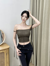 デニムフリーストラップトップ/802. Denim free strap top (3color)