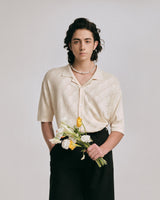 DVRK PRIVÉ POINTELLE ニット モノグラム シャツ - クリーム