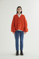 FISHERMAN CARDIGAN ORANGE (6613772828790)