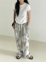 Delicate pattern round neck knit t 