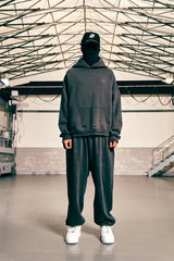 刺繡ロゴスプレーウォッシュドフーディー/EMBROIDERED LOGO SPRAY WASHED HOODIE (CHARCOAL)