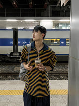 ツーストライプカラー半袖Tシャツ