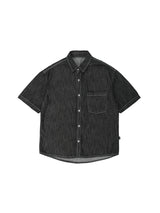 リネンオーバーデニムシャツ/M205 LINEN OVER DENIM SHIRT_BLACK