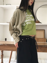 オフラインレタリングセミクロップ半袖Tシャツ