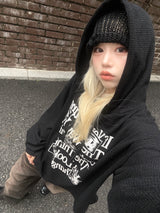 アイズオーバーサイズフィットワッフルニットフーディ