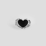 BLACK LOVE RNG SILVER925 (DOODLE) (6685167517814)
