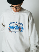 DAKYAM 2023 A/W Wonder Work Worker Gem Miner Illustration Crew Neck Sweatshirt