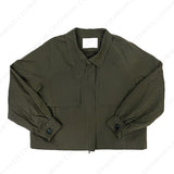 ワックス コーテッド クロップド ボンバージャケット / OWN Wax Coated Cropped Bomber Jacket (3 colors)