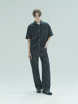 リネンワイドデニムパンツ / M204 LINEN WIDE DENIM PANTS_DEEP BLUE