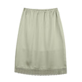 サテンレースミディスカート /Satin Lace midi skirt [3 Color]
