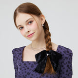 PRINCESS VELVET MID RIBBON HAIRPIN  _ BLACK