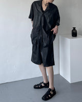 SI レザーオーバーサイズフィットショートスリーブシャツ / SI Leather Oversized Fit Short-Sleeved Shirt (3XL)