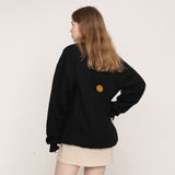 [UNISEX] GOA Flocking Back Smile Embroidery White Clip Sweatshirt (6658857009270)