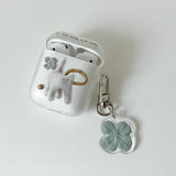 odd-eye cat & clover keyring set (6657255866486)