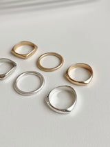 [3 set] modern volume layered ring set