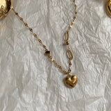 lal チャビーハートボールユニークツーウェイネックレス/lal Chubby Heart Ball Unique Two-Way Necklace