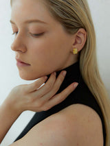 Holiday daily square ceramic earring(YG) (6642402033782)