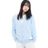 カシミアストラクチャーニッティングカーディガン/CASHMERE STRUCTURE KNITTING CARDIGAN-SKY