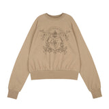 WV Emblem Crop Sweat-shirt [Beige] (6535251329142)