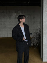 Pleddy Fringe Check Blazer (2color)