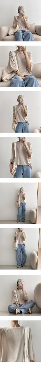 クーリングスパンデックスプレインボクシーショートスリーブTシャツ / Cooling Spandex Plain Boxy Short-Sleeved T-Shirt