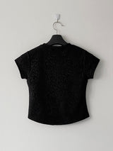 Delicate pattern round neck knit t 