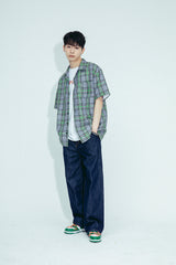 リネンチェックハーフシャツ / LINEN CHECK HALF SHIRTS