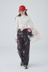 ビーガンレザーワイドパンツ / Vegan Leather Wide Pants [Dark Burgundy]