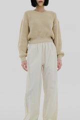 ウールバルーンVネックニット / Wool balloon V-neck knit (5color)