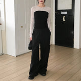 Hiz Dot See-through Layered Inner Long Sleeve T-Shirt