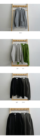 パッドツーウェイラウンドニットジップアップ / Pad Two-Way Round Knit Zip-Up