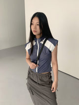 コットンポケットカーゴストリングバックオープンバンディングロングスカート /Mark cotton pocket cargo string back open banding long skirt