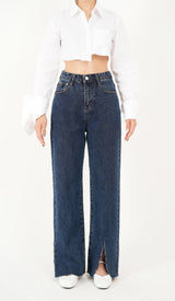 ワイドフィットスリットデニムパンツ/WIDE FIT SLIT DENIM PANTS [16627]