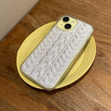 CABLE KNIT HARD JELL CASE_WHITE