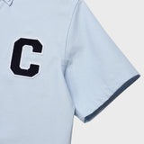 Cパッチユニセックス半袖オクスフォードシャツ / C Patch Short-Sleeved Unisex Sky blue Oxford Shirt