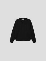 ケーブルVネック長袖ニット6color