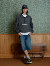 Half zip Windbreaker_Charcoal