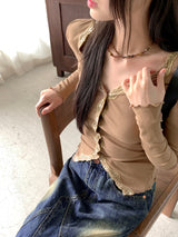 Romin lace long-sleeved cardigan