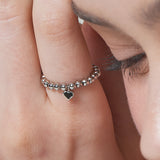 BLACK HEART BALL RING