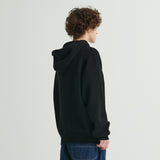 WHATTHE Big Logo Knit Hoodie Black (6643565330550)