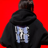 0 4 HELL GIRL Zip Up Hoodie - BLACK (6626825535606)