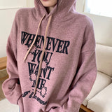 Whatever Napping V-Neck Boxy Lettering Hoodie T-Shirt