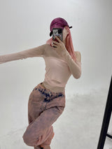 サマーウェーブメッシュトップ/432. Summer wave mesh top (bk, wh, pk)
